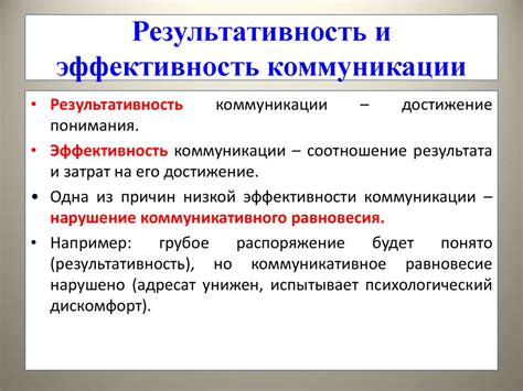 Результативность коммуникации