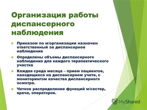 Рекомендации по правильной организации диспансерного наблюдения