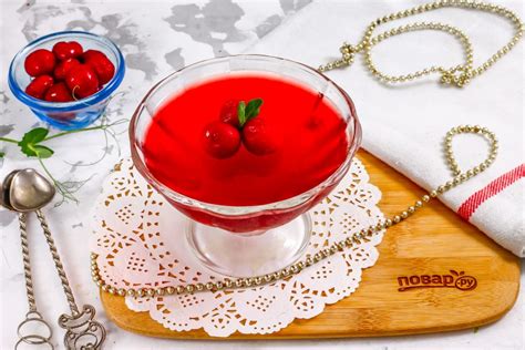 Рецепт вишневого желе из свежего сока