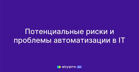Риски и потенциальные проблемы