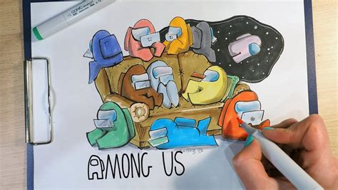 Рисование семьи Амонг Ас