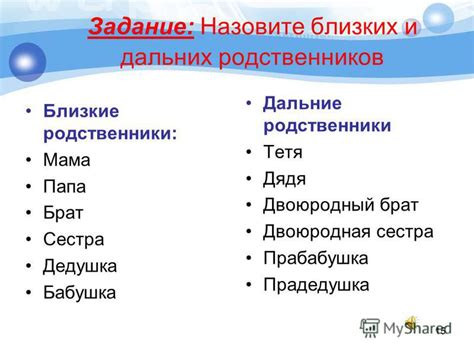 Родственники и близкие круги
