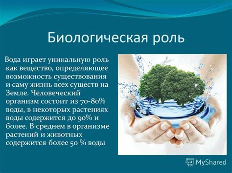 Роль воды в природе и жизни организмов