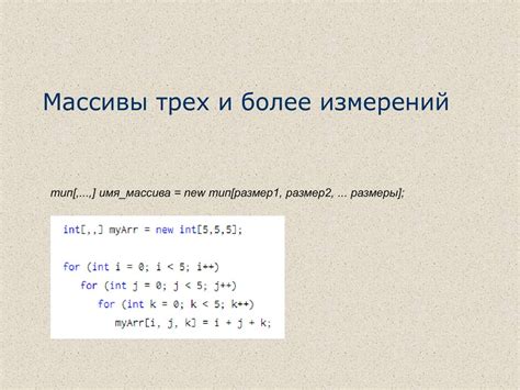 Роль массивов в языке C#