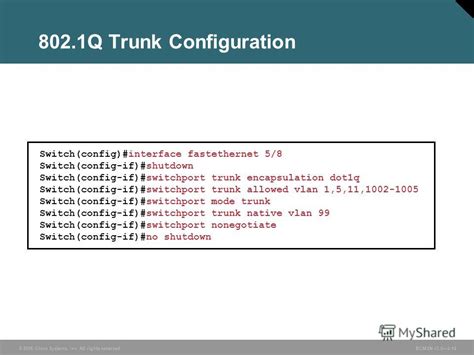 Роль encapsulation dot1q на switchport