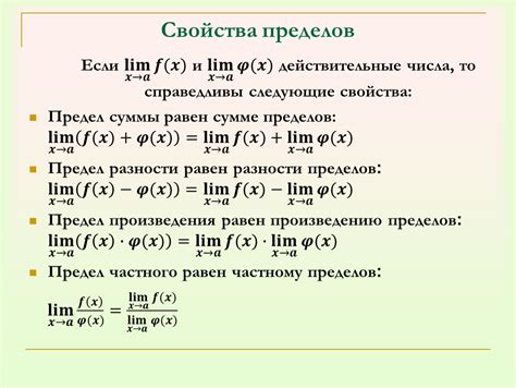 Свойства первого предела функции