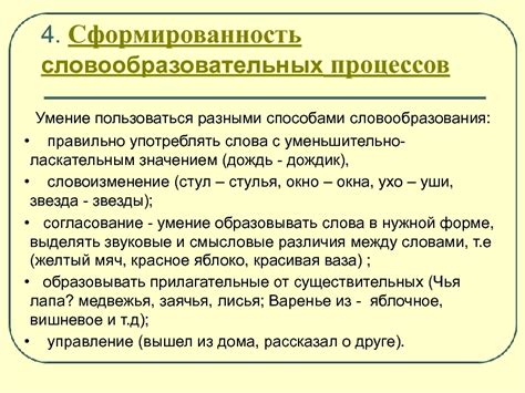Систематизация словообразовательных процессов