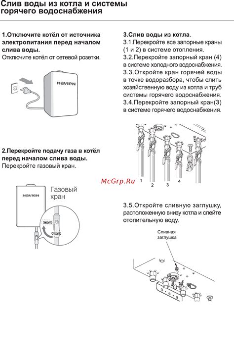 Слив воды из котла