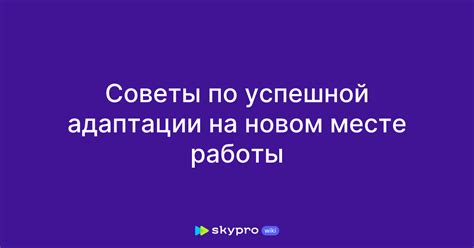 Советы для успешной адаптации после смены работы