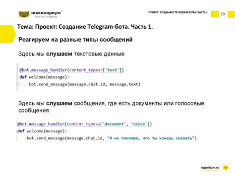 Создание базовой структуры бота на Python