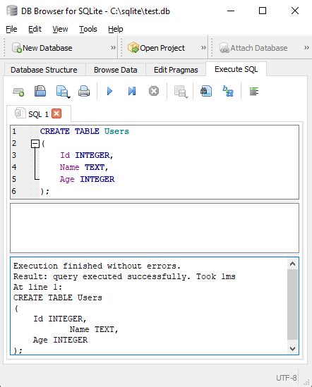 Создание базы данных в SQLite