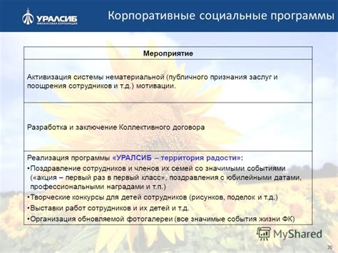 Социальные программы и поощрения