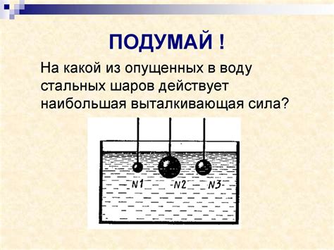 Способы расчета объема из силы Архимеда