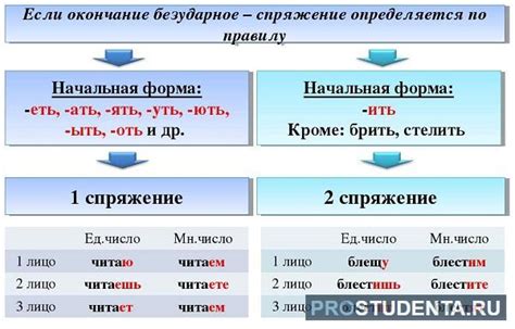 Спряжение окончания ять в русском языке