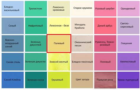 Сравнение с другими цветами