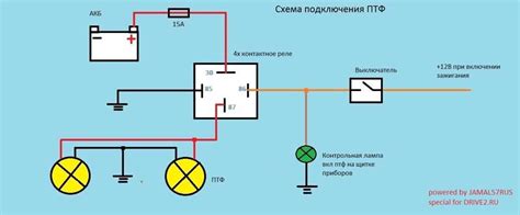 Схема подключения фар