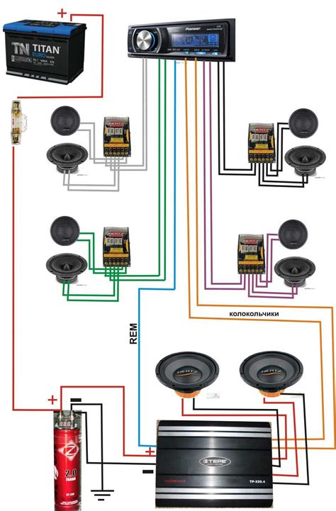 Схемы подключения фронтовой акустики Pioneer 520 к усилителю