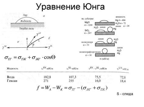 Теория капиллярности и уравнение Юнга
