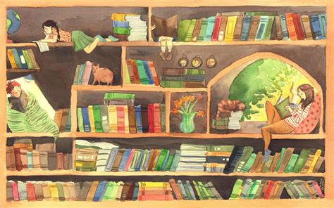 Техника рисования книг на полке