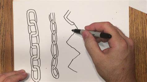 Техника рисования цепи карандашом