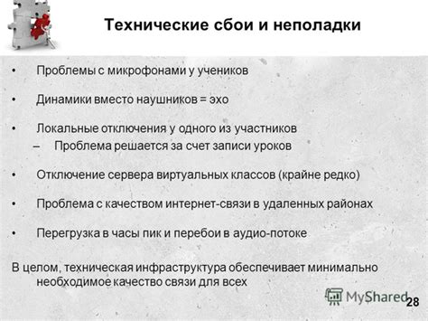 Технические проблемы и возможные сбои