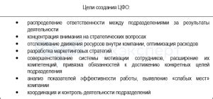 Технические требования для создания ЦФО