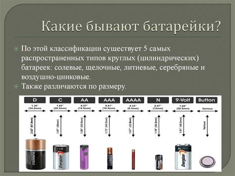 Тип батарейки и ее срок службы