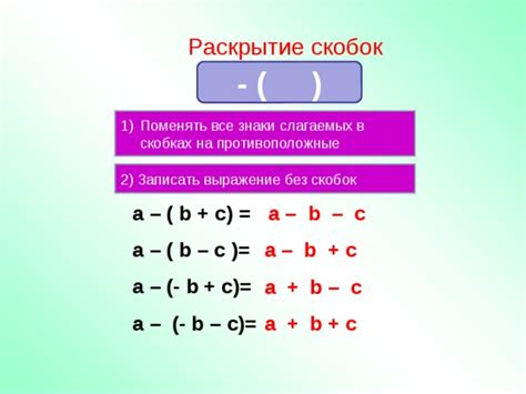 Третий прием обратной замены: раскрытие скобок