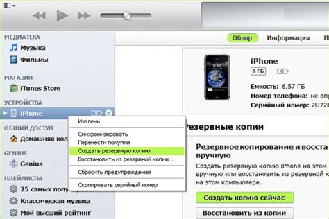 Удаление пароля с помощью iTunes