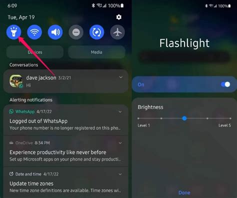 Удаление фонарика на Android