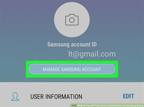 Управление аккаунтом Samsung