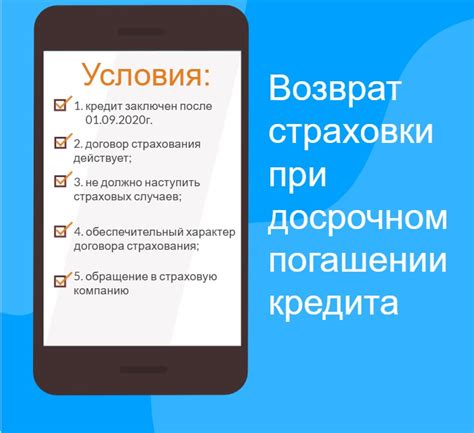 Условия возврата первоначального взноса при досрочном погашении