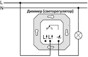 Установка диммера для регулировки яркости