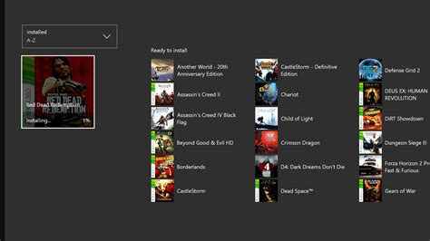 Установка игры на Xbox One