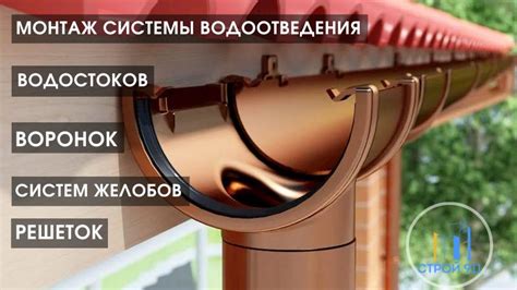 Установка металлических водосточных желобов Vegastock