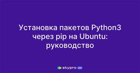 Установка пакетов для работы с Python