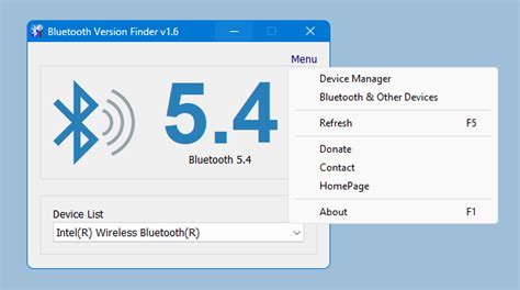Установка приложения Bluetooth Version Finder