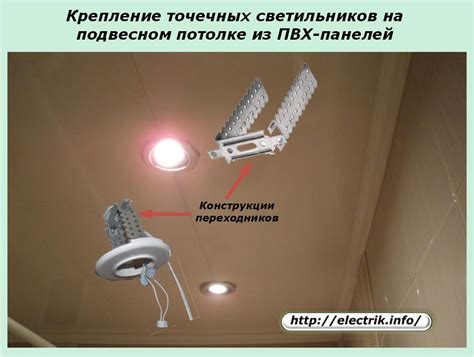 Установка светильников на крепеж