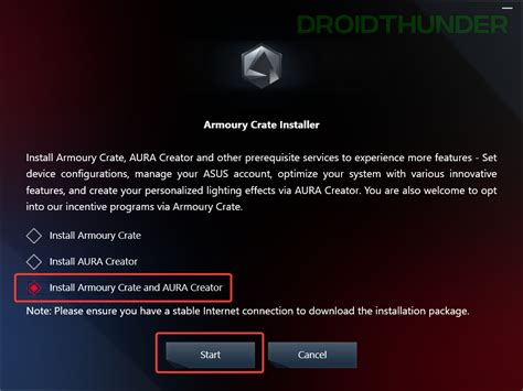 Установка ASUS Armoury Crate