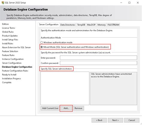Установка SQL сервера и его компоненты