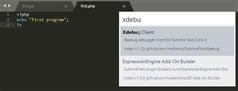 Установка Xdebug для Sublime