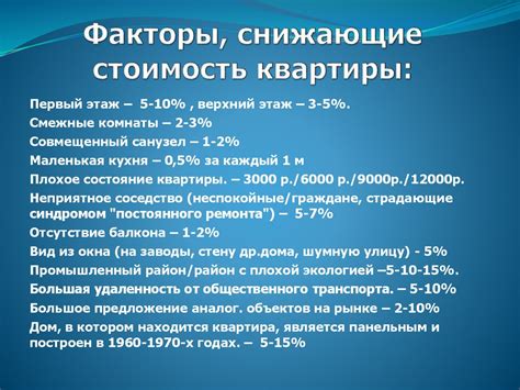 Факторы, влияющие на продажу квартиры