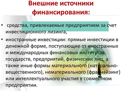 Финансирование проекта: возможные источники финансирования и субсидирования