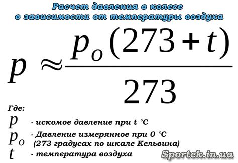 Формула для расчета давления воздуха