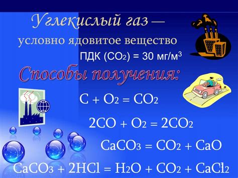 Химические свойства углекислого газа