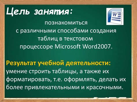 Цель создания алгоритма в Word 2007