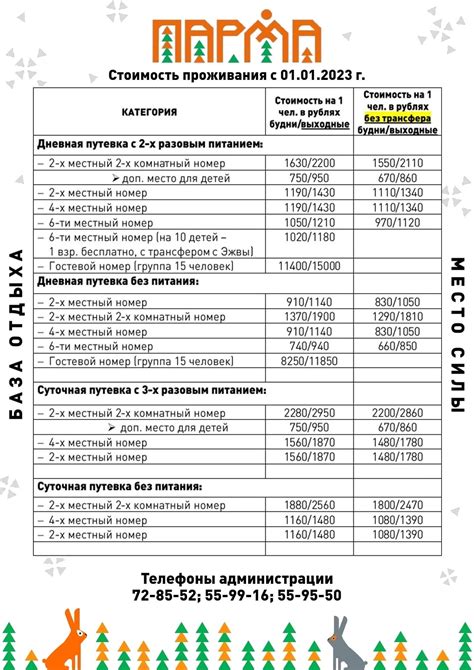 Цены на услуги