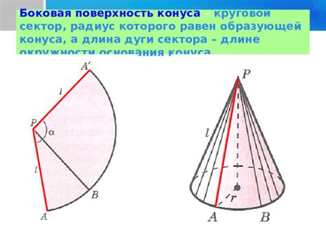 Шаги по нахождению радиуса конуса