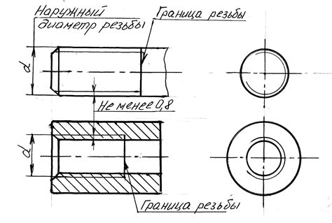 Шаги создания резьбы на чертеже