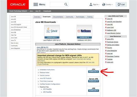 Шаг 1: Загрузка и установка Java Development Kit (JDK)